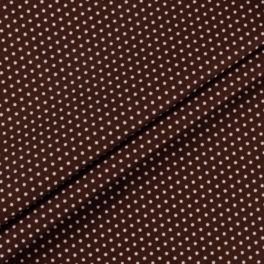 Ткань для пэчворка Peppy Бабушкин сундучок, отрез 50х55 см, 140 г/м², БС-11 кр.горох коричневый, Peppy