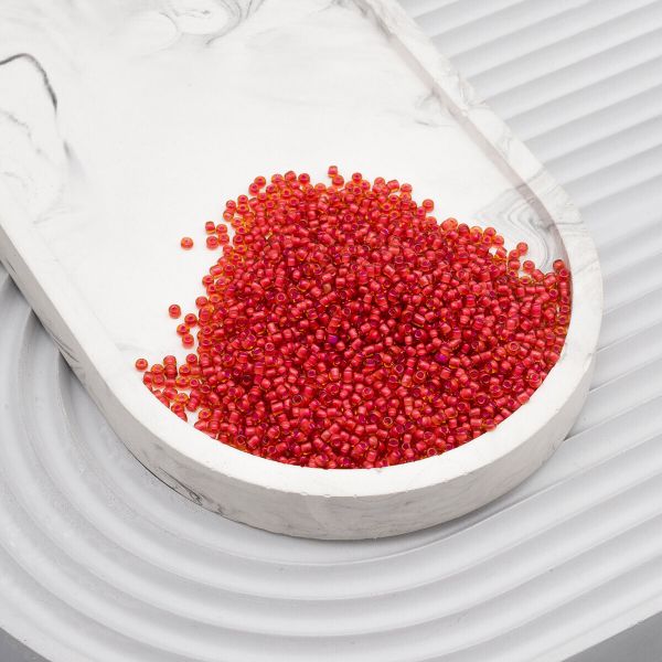 Бисер Astra&Craft 11/0 (2.1 мм), 200 г (10х20 г), цв. 316-О кирпичный/прозрачный с цветным центром