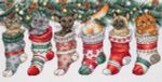 Набор для вышивания нитками Panna, Новогодние котики, 37х19.5 см