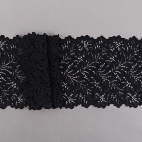 Кружево бельевое эластичное 160 мм / 3±0.2 метра, Турция, черный, Blitz