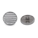 Пуговицы на ножке Твидовая 28L (18мм), металл (White/S (белый/серебро)), ME-651, 36 шт