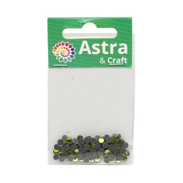 Стразы термоклеевые, 4 мм, ss16, 100 шт/упак (115 желто-зеленый)