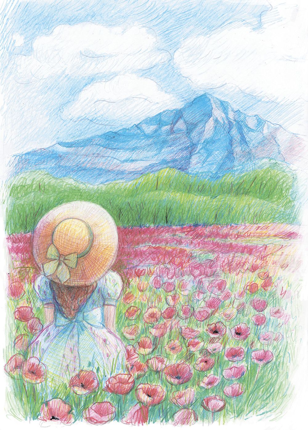 Скетч для раскрашивания цветными карандашами Фрея, RPSС-0004 Завороженная природой 29.7х21 см, 1 л