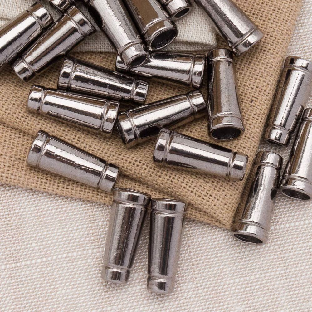 Наконечник для шнура металл колокол 20 мм (чер.никель), 20 шт