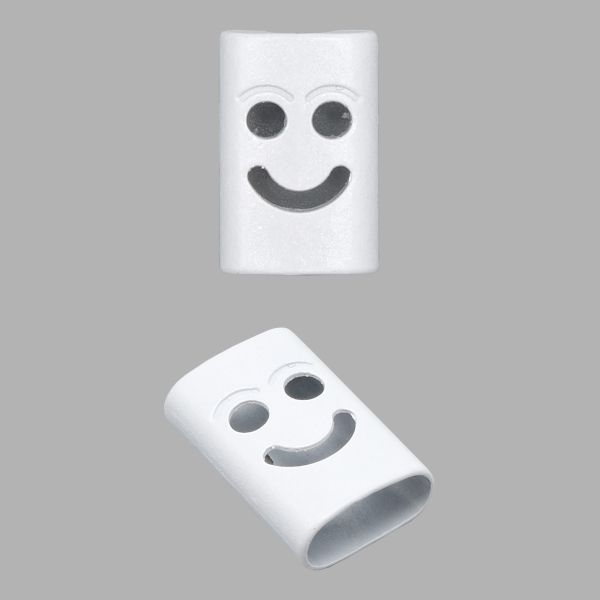 Наконечник для шнура металл Smile 17 мм цв. белый, 10 шт