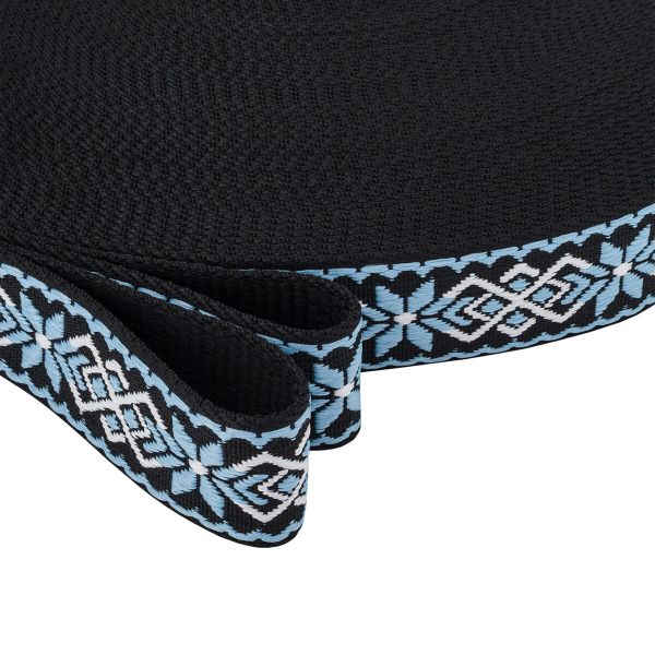 Стропа (ременная лента) 38 мм / 45.72 метра, [34.05 г/пог.м], с принтом 1-сторонняя, T0736 голубой/черный, 3Al359