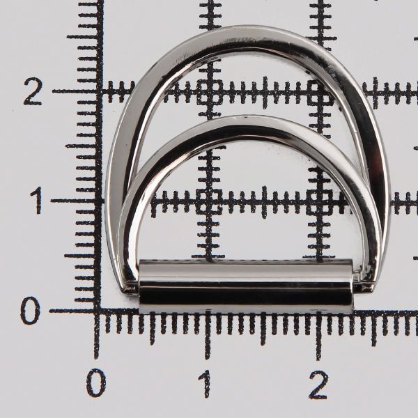 Полукольцо двойное металл внутр. 20 мм (внешн. 26х25 мм), 2 шт, серебро никель, MT-1852