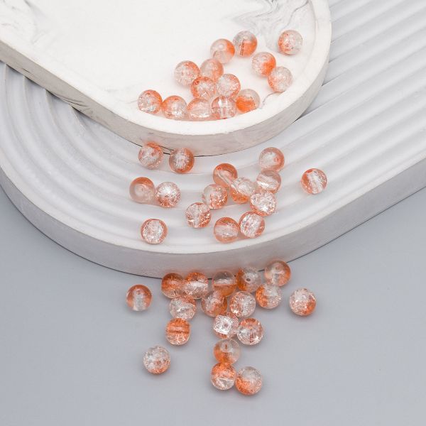 Бусины стекло ⌀8 мм, кракле, 46 шт, Astra&Craft, SY 18 градиент прозрачный/бежевый, 1301138