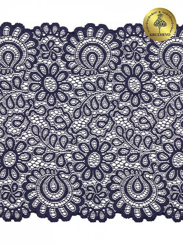 Кружево бельевое эластичное 205 мм / 25 м, 269, цв.03 т.синий, Kruzhevo