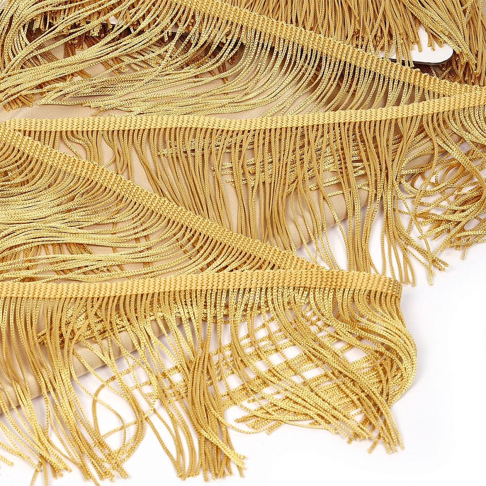 Бахрома отделочная широкая 150.0 мм / 4.5 метра, цв.золото
