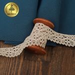 Кружево вязаное (тесьма) 25 мм, диз. 297, цв.01 натуральный, уп. 25 м, Kruzhevo