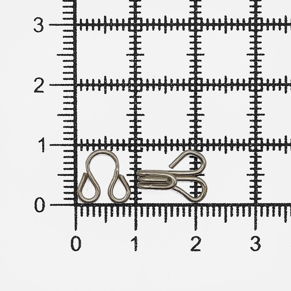Крючки пришивные 17х9 мм, №3, никель, 0300-4001
