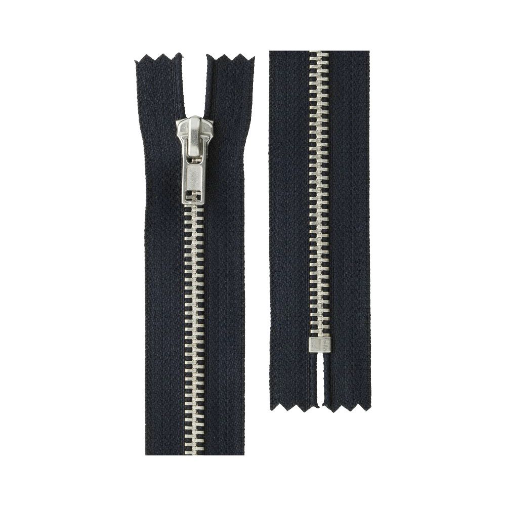 Молния металл Т5 (5 мм) 1 зам., н/раз., 20 см, никель, 320 черно-синий, ZIP 5N Gamma, 10 шт