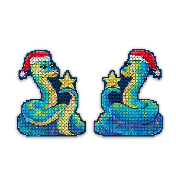 Набор для вышивания нитками МП Студия Р-1141, Змейка на удачу, 11х9 см