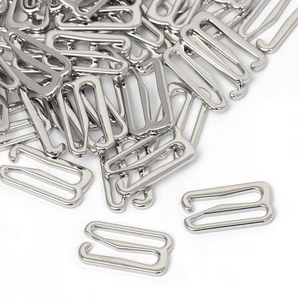 Крючки для бюстгальтера металл 15.0 мм, 915 цв.никель, уп.100 шт