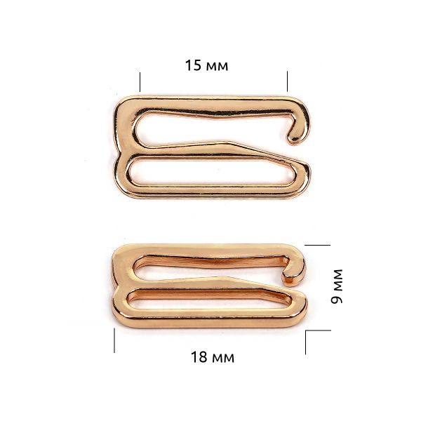 Крючки для купальника металл 15.0 мм, золото, 915.SW, 100 шт