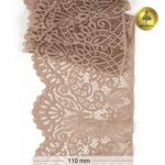 Кружево эластичное (стрейч) 110 мм / 25 метра, TBY.40992PP, цв.L30 кофе с молоком, Kruzhevo