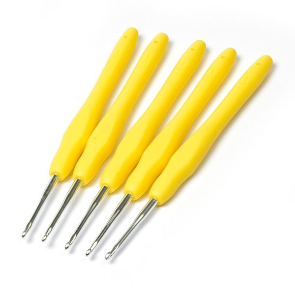 Крючок алюминиевый для вязания с резиновой ручкой 2,5мм, Maxwell Colors TB.AL-REZ06, уп. 10 шт