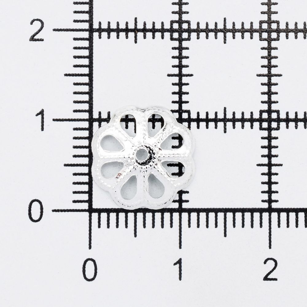 Шапочка для бусин, 12мм 30шт/упак, Astra&Craft (Серебро), 4AR199