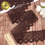 Кружево вязаное (тесьма) 50 мм / 3 метра, хлопок, TBY.1003, F302 коричневый