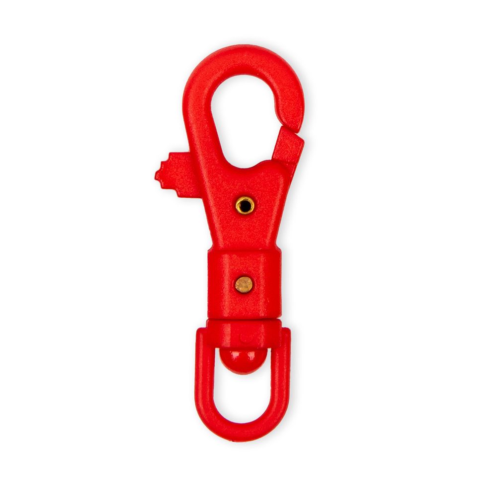 Карабин пластик 14 мм, 10 шт, №12 красный, Gamma GHB004