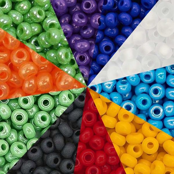 Набор бисера Preciosa №10, 50 г (10 цв. по 5 г), (№10/0 = ⌀2.3 мм)