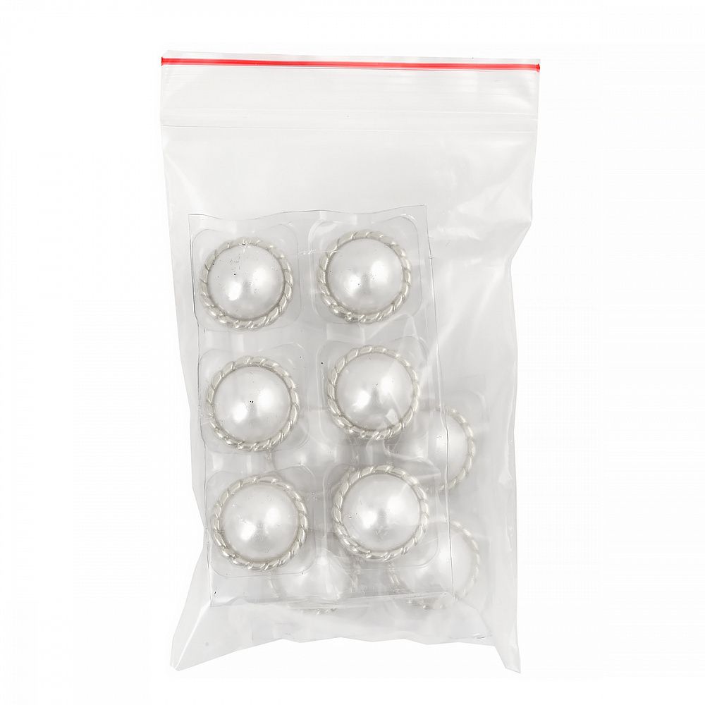 Пуговицы металлические на ножке 28L-18 мм, С-MP30 цв.серебро/перламутр, 10 шт