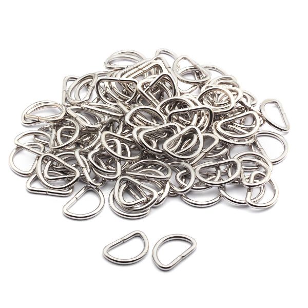 Полукольцо сварное металл внутр. 20 мм (внешн. 25х17 мм, ⌀2.5 мм), 100 шт, никель ГР, 6057