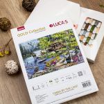Набор для вышивания нитками Luca-S B2410, Дом Шале у озера, 51х34см
