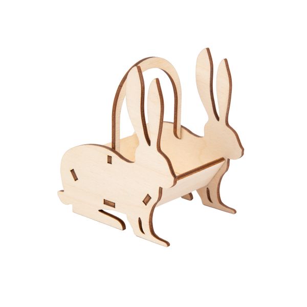 Подставка под яйцо фанера 6.6х7х11.6 см, Зайцы, Mr.Carving КЛ-22