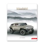 Тетрадь ученическая общая, глянцевая ламинация, A5+ 96 л. на скобе, белизна 100%, 5 шт, клетка, 000345 Джипы, Светоч 96ТСК5_3_3_1