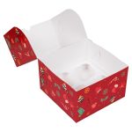 Коробка под 4 капкейка 16х16х10 см, Праздничная ель, S-Chief, CBC-026