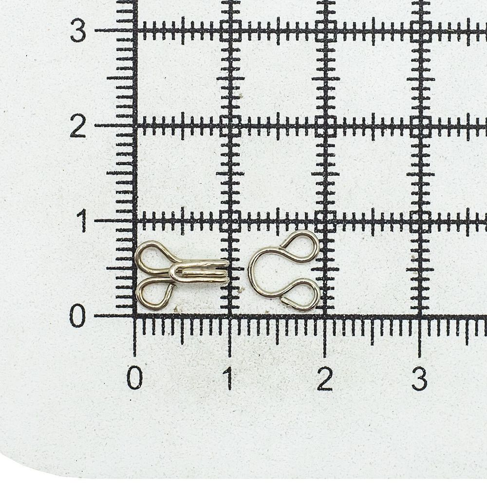 Крючки пришивные 10 мм, никель, упак. 14 компл, Hobby&Pro, 5 упак