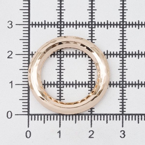 Кольцо литое металл in ⌀18 мм (25 мм внешн.), граненое (Gold золото), 4 шт, MB199