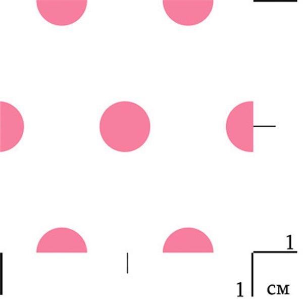 Ткань для пэчворка Peppy Бабушкин сундучок, отрез 50х55 см, 140 г/м², БС-05 кр.горох белый/яр.розовый, Peppy