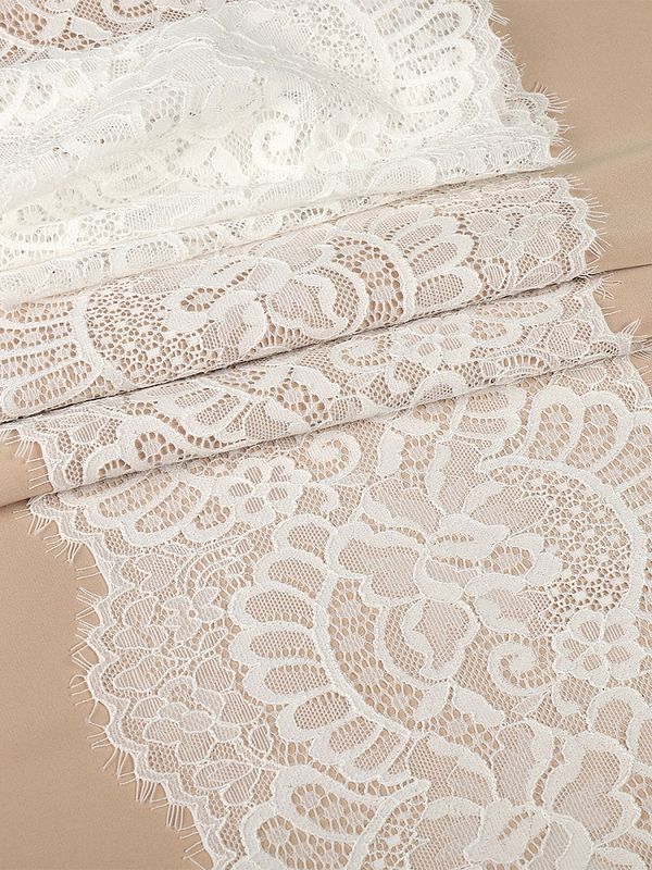 Кружево бельевое эластичное с ресничками 180 мм / 2.7 м, 3177, цв.004 белый