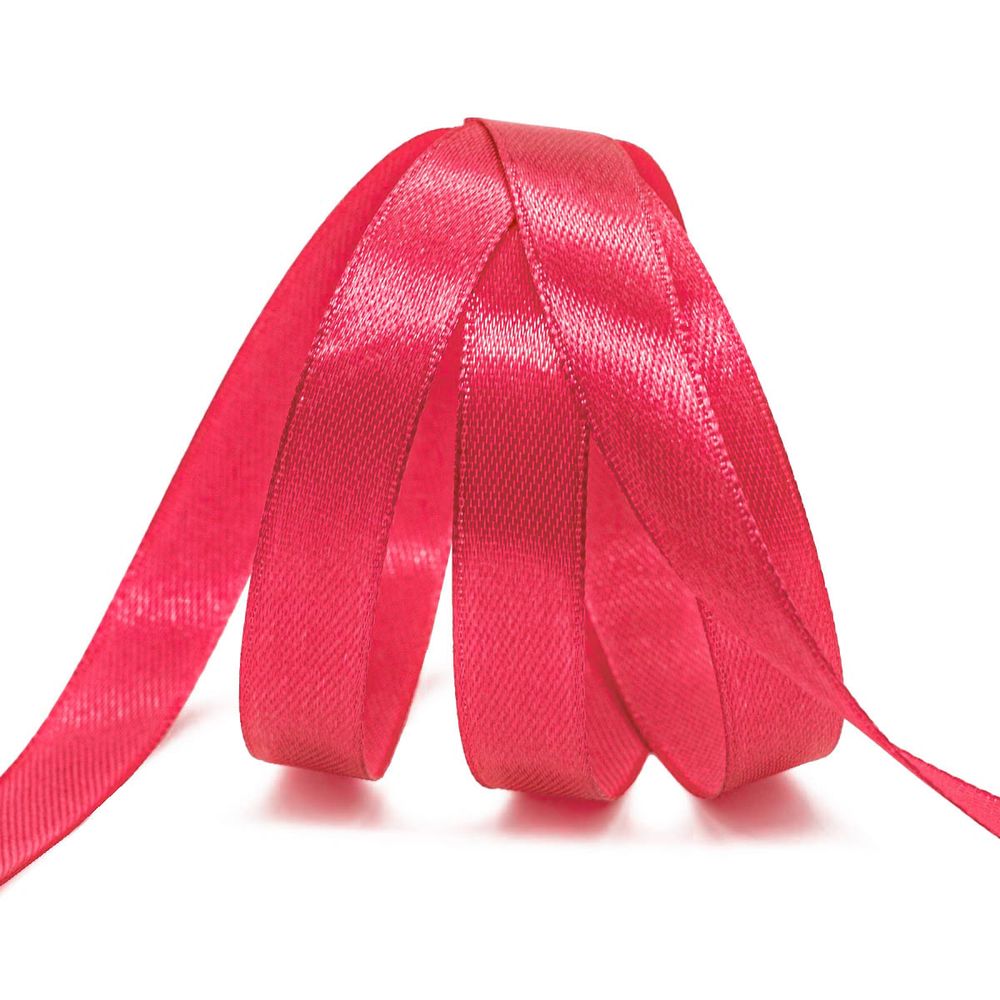 Лента атласная 1-сторонняя 12.0 мм / 22.86±1 метров, 015 фуксия, Globus