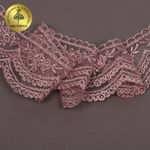 Кружево на сетке 60 мм, 2110 цв.N6615 розовая пудра уп.13.71м, Kruzhevo