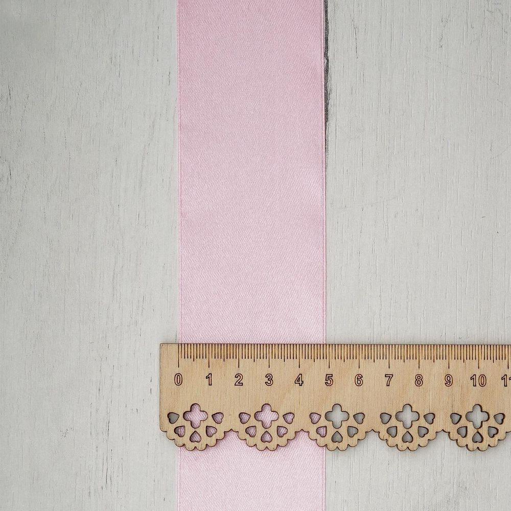 Лента атласная 1-сторонняя 50.0 мм / 22.86±1 метров, 010 св. розовый, Globus