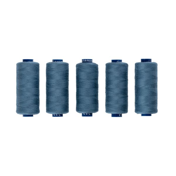 Нитки швейные бытовые Gamma 40/2, 365 м / 5 кат, №313 серо-синий