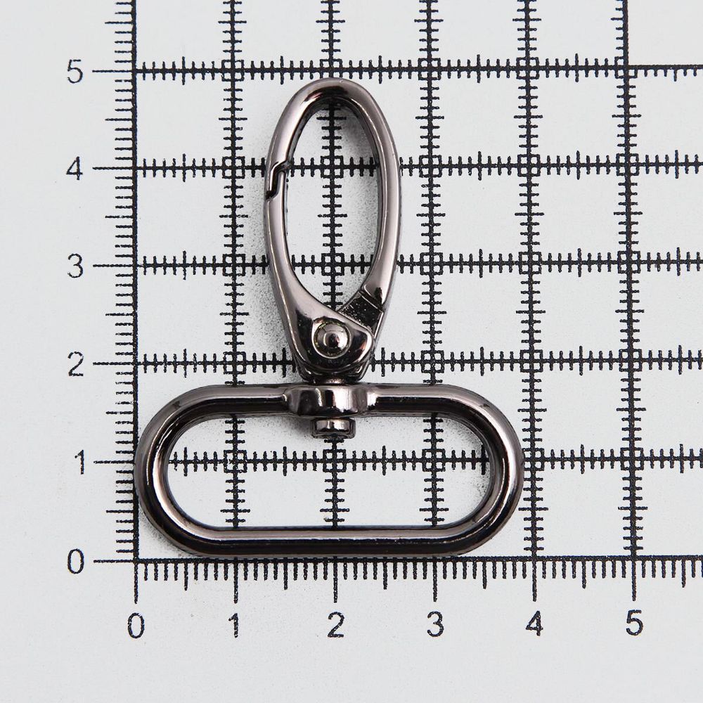 Карабин металл 30.0 мм (49х38 мм), чер.никель, ГУ12849, 4 шт