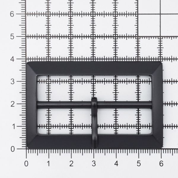 Пряжка ременная металл 50 мм, прямоугольная, матовый черный, MB-155