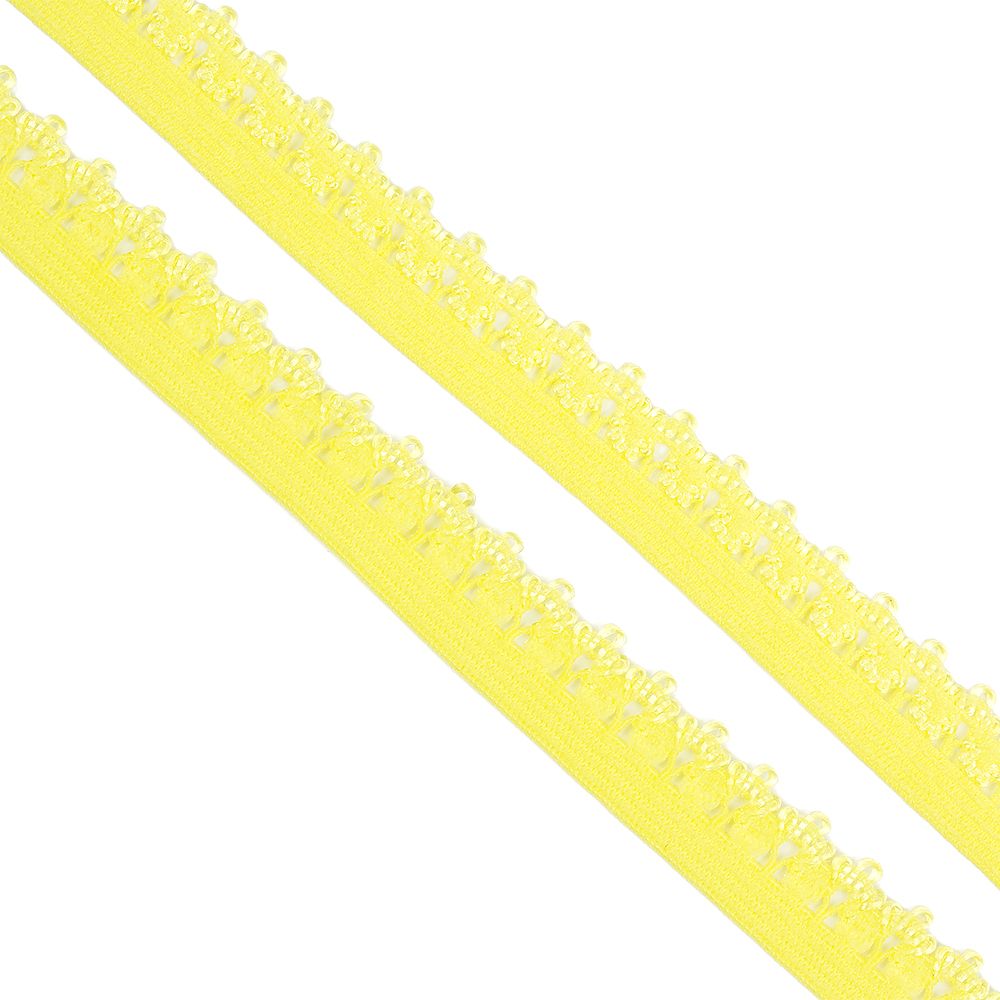 Резинка бельевая (ажурная) 12 мм / 100 метров, F108 (12) пастельно-желтый