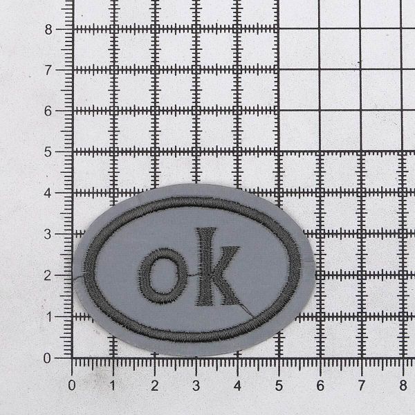 Термоаппликация овальная ОК, джинс, 55х40 мм, LA420, 4 шт