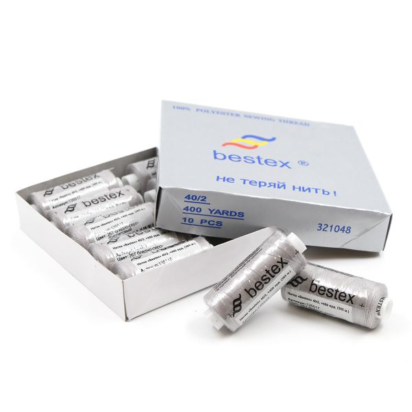 Нитки швейные бытовые Bestex 40/2, 365 м (400 ярд) / 10 кат., 267 серовато-лиловый