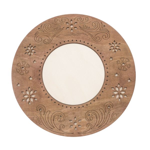 Рамка круглая МП Студия ОР-317, Морозное кружево малая 22х22 / 11х11 см