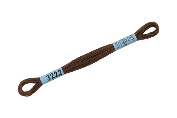 Мулине Gamma 100% хлопок, цв.3222 коричневый, 24 мотка по 8 метров