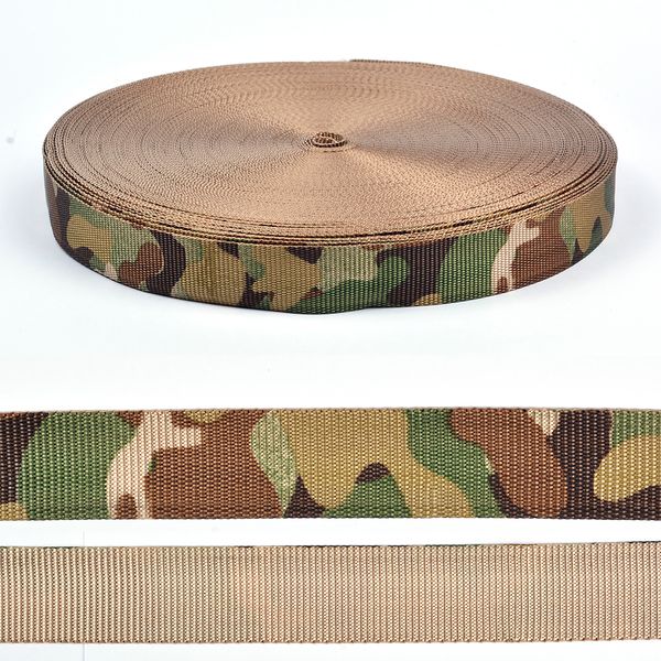 Стропа (ременная лента) 25 мм / 50 метров, толщ. ≈1.2 мм, св.бежевый