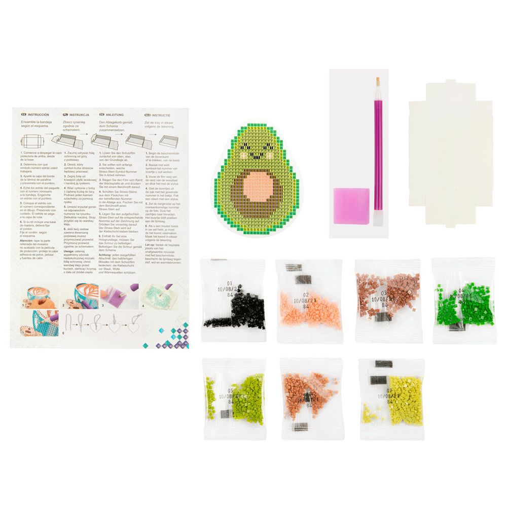 Алмазная (кристальная) мозаика Фрея, магнит Авокадо, 6,5х8,5 см