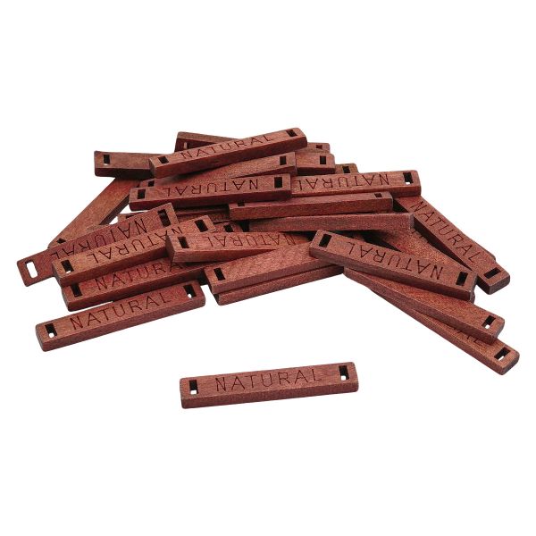 Украшение пришивное 36х6 мм, дерево, коричневый, СВ_Т-22, 36 шт